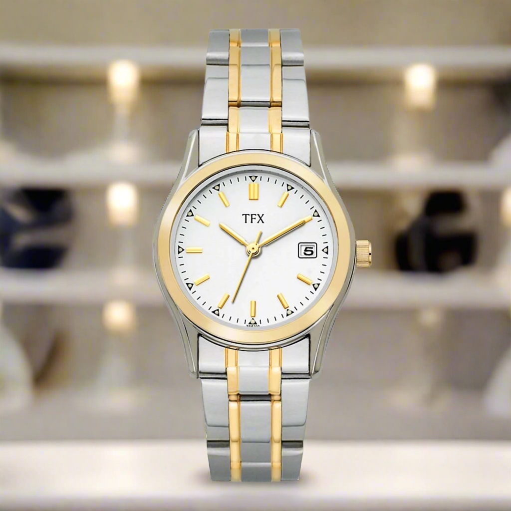 LADIES' TFX TWO-TONE STAINLESS STEEL WATCH