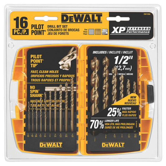 16PC PILOT POINT DRILL BIT SET